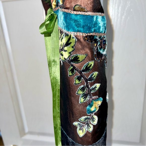 Vintage Y2K Beaded Silk Velvet Floral Boho Fairy Babydoll Mesh Tank Top - Picture 9 of 13